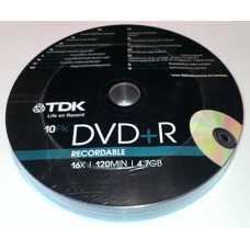 DVD+R TDK 4.7GB Bulk10 16x