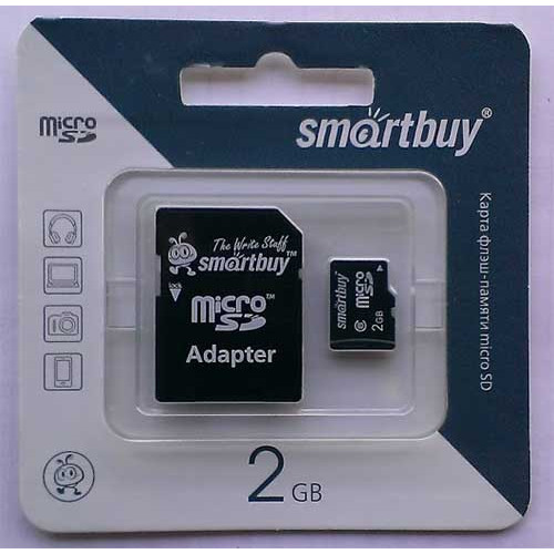 Купить micro-SD Smartbuy 2GB + SD