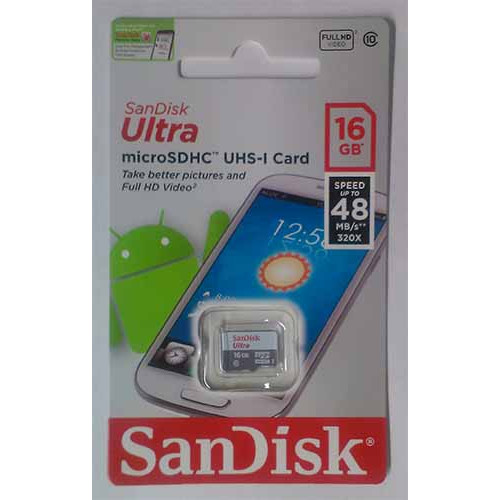 Купити micro-SDHC Card Sandisk 16GB Class10 UHS-1