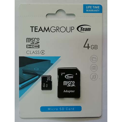 Купити micro-SDHC Card Team 4GB Class4 + адаптер