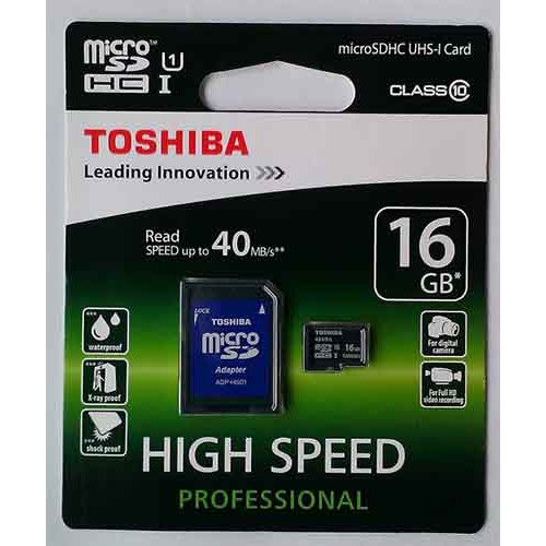 Купити micro-SDHC Card Toshiba 16GB UHS-1 Class 10 + SD