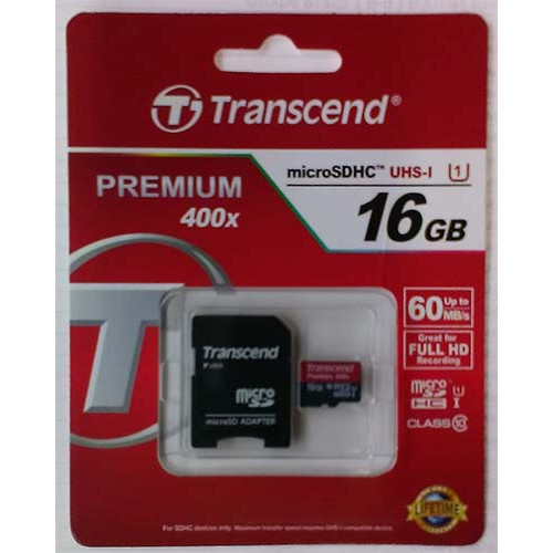 Купити micro-SDHC Card Transcend 16GB UHS-1 Class 10 + адаптер