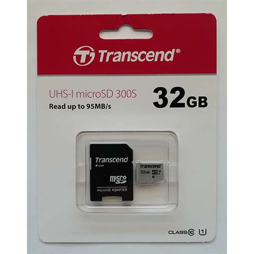 Купити micro-SDHC Card Transcend 32GB UHS-1 Class 10 300S + адаптер