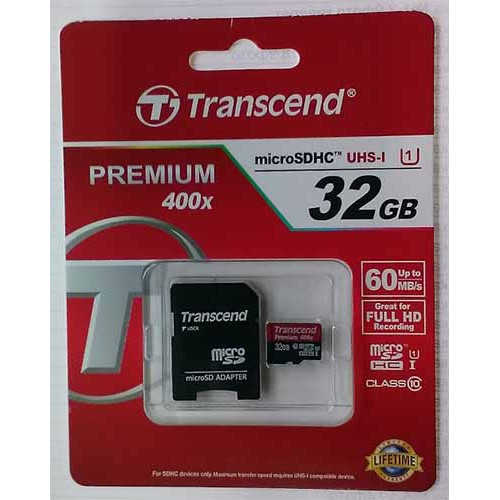Купити micro-SDHC Card Transcend 32GB UHS-1 Class10 + адаптер